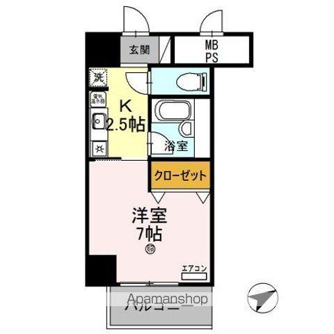 サンタウン竹鼻A棟(1K/1階)の間取り写真