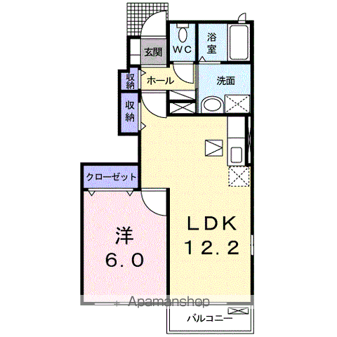 ヴィラ・サクラⅡ(1LDK/1階)の間取り写真