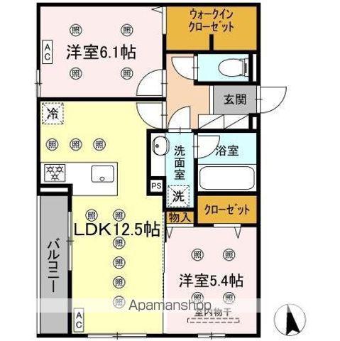 アトレ西折尾(2LDK/3階)の間取り写真