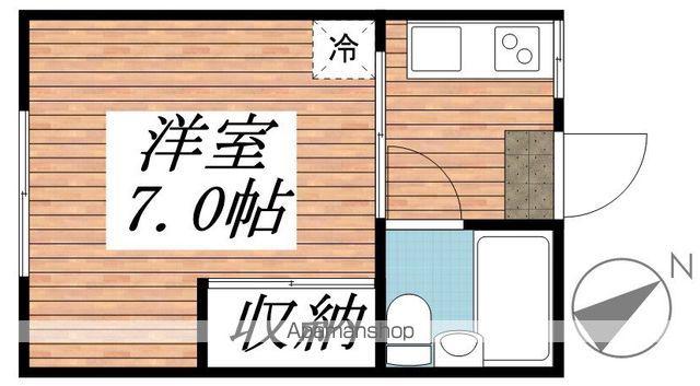 鈴木荘(1K/2階)の間取り写真