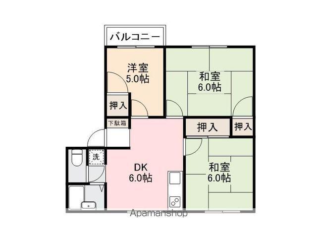 ホワイトハイツ(3DK/1階)の間取り写真
