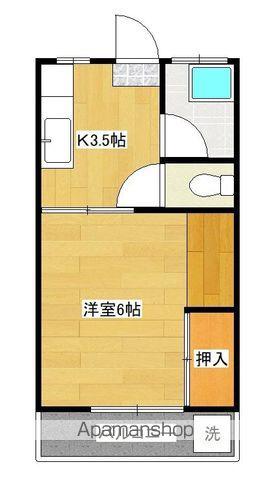 宮元アパート(1DK/2階)の間取り写真