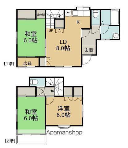 横浜線 相模原駅 徒歩5分 2階建 築42年(3LDK)の間取り写真