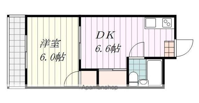 アルファ・プラス(1DK/3階)の間取り写真