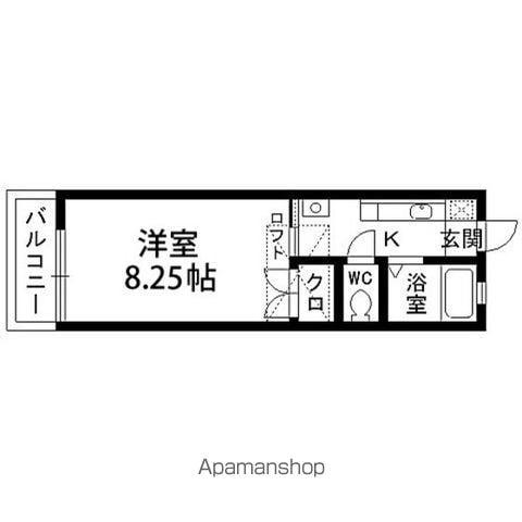 カーササザンノース(1K/2階)の間取り写真