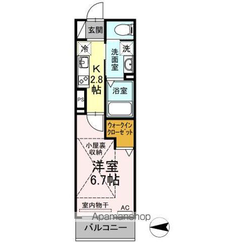 SCHLOSSE FUJI Ⅷ(1K/2階)の間取り写真
