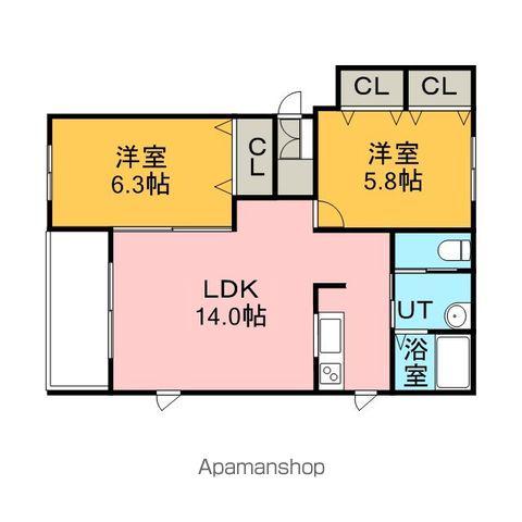 グレースガーデンⅠ番館(2LDK/3階)の間取り写真