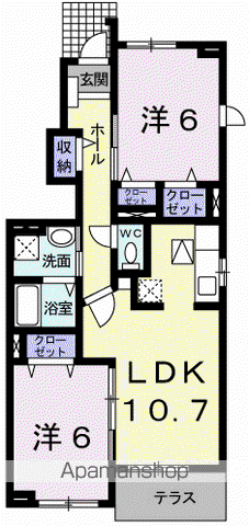 メゾンプラージュ Ⅱ(2LDK/1階)の間取り写真