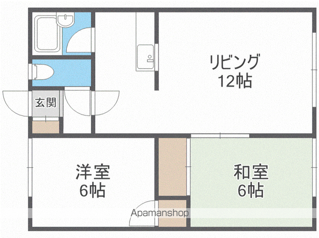 第1佐藤マンション(2LDK/1階)の間取り写真