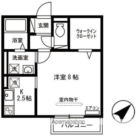 クレストパークII(1K/2階)の間取り写真