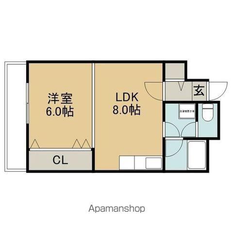 フィレンツェ札幌(ワンルーム/4階)の間取り写真