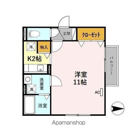 リビングタウン二の宮A(1K/2階)の間取り写真