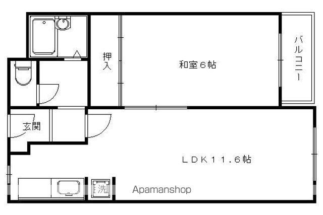 クラウンコーポ(1LDK/10階)の間取り写真