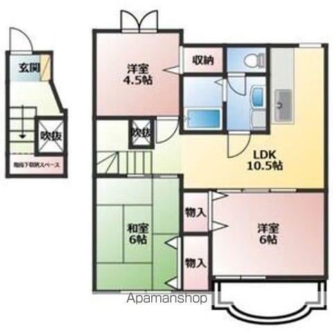 シャルマン弐番館(3LDK/2階)の間取り写真