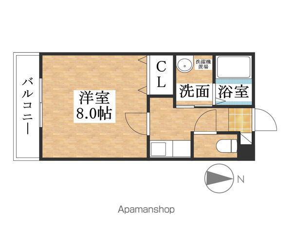 ピアチェーレ(1K/1階)の間取り写真