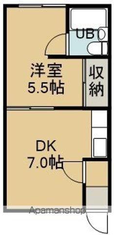 かねまる荘(1DK/1階)の間取り写真