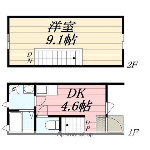 シャロムふえき(1DK/2階)の間取り写真