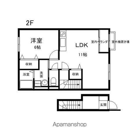 COCOON(1LDK/2階)の間取り写真