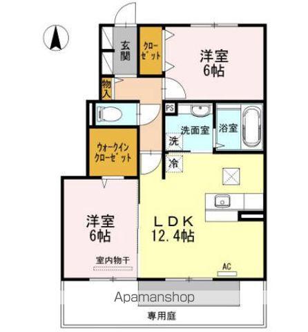 ヴィラコートⅡ(2LDK/1階)の間取り写真