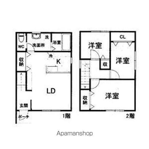 長久手市戸建 黒の家(3LDK/1階)の間取り写真