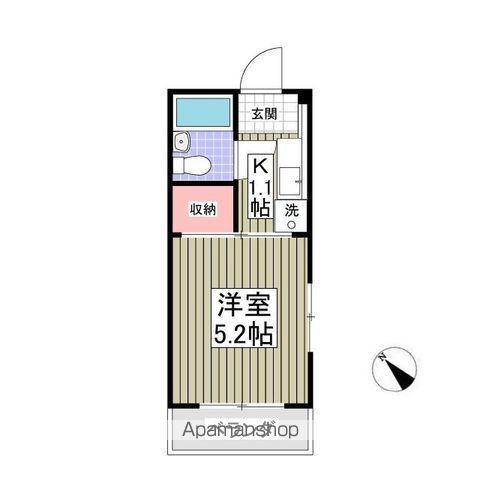 シャトール田口戸塚Ⅰ棟(1K/3階)の間取り写真