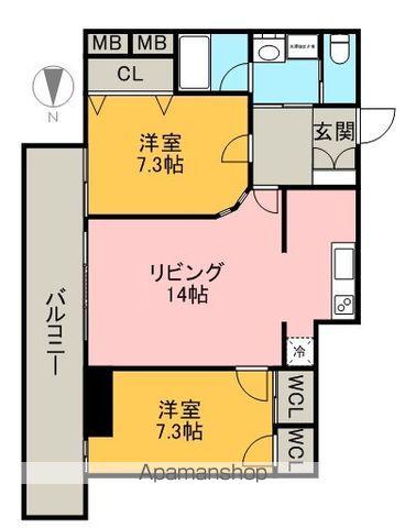 ランドハウス泉(2LDK/2階)の間取り写真