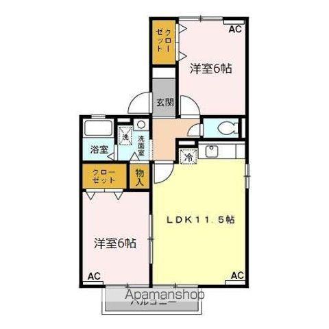 中央本線 春日井駅(JR) バス乗車時間:10分 東野町(桃花台バス)バス停で下車 徒歩9分 2階建 築25年(2LDK/2階)の間取り写真