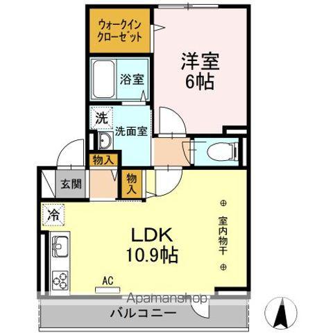 コージーコート・F(1LDK/2階)の間取り写真