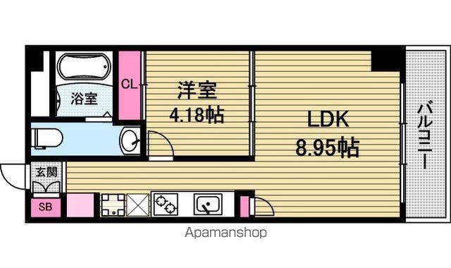 WILL DO谷町(1LDK/2階)の間取り写真