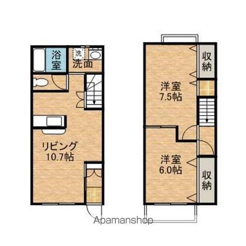 ルーラル・フォンターナⅡ(2LDK/1階)の間取り写真