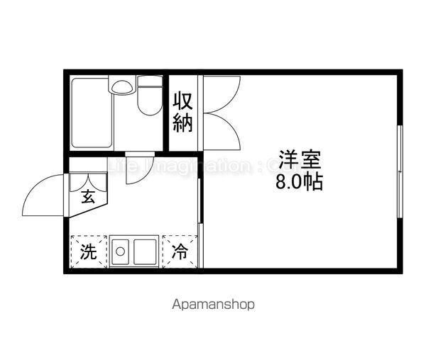 狐山ハイツⅡ(1K/1階)の間取り写真