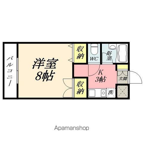 サンツボイⅢ(1K/2階)の間取り写真