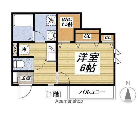 コンフィー早宮(1K/1階)の間取り写真