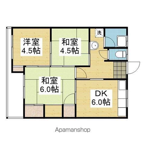 北野マンション(3DK/2階)の間取り写真