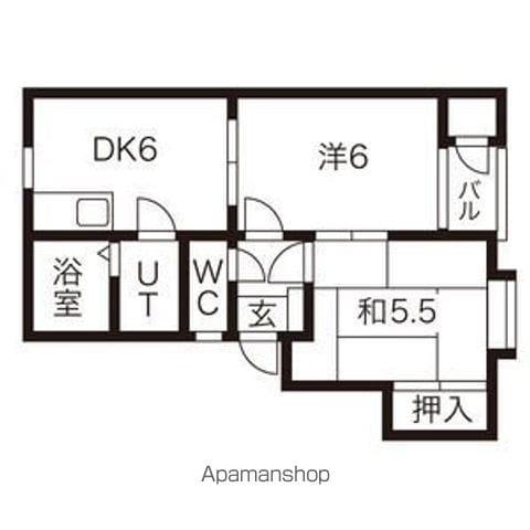 ヘリオスC(2DK/1階)の間取り写真