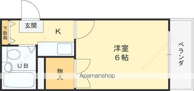 上村ハイツ若江(1K/4階)の間取り写真
