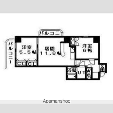 ウイング円山北町(2LDK/7階)の間取り写真