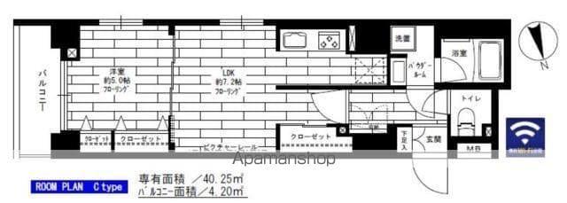 ステージグランデ上野(1DK/7階)の間取り写真