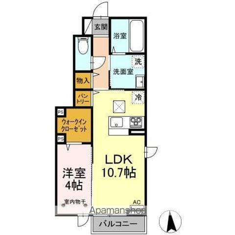 PJ花園(1LDK/1階)の間取り写真