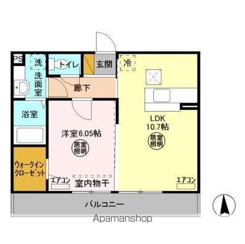 ルシャトーM(1LDK/1階)の間取り写真