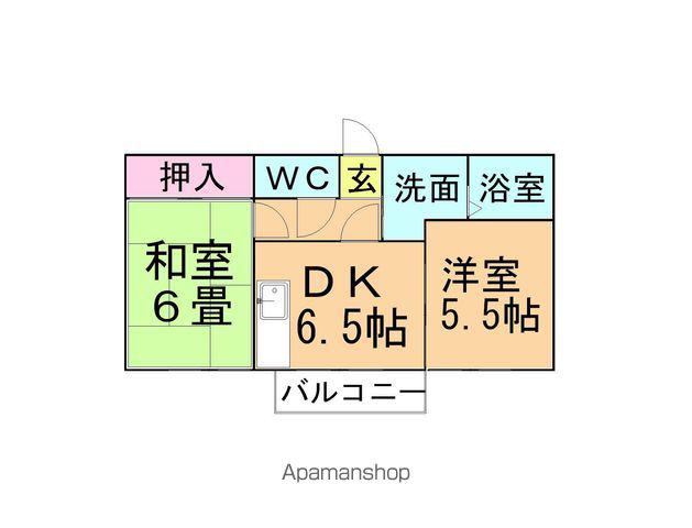 WINDIA福田B(2DK/1階)の間取り写真
