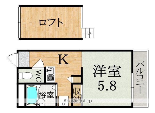 レオパレスハートピア15(1K/3階)の間取り写真