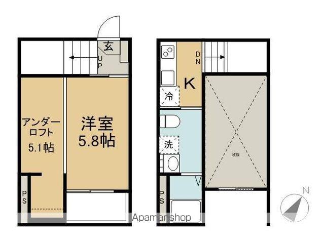 STARROBE(ワンルーム/1階)の間取り写真