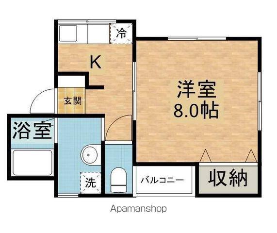 ハイライフ紫竹山A(1K/2階)の間取り写真