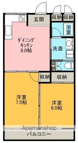 メゾンリヴェール(2DK/3階)の間取り写真