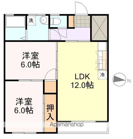 コンホルト98(2LDK/2階)の間取り写真