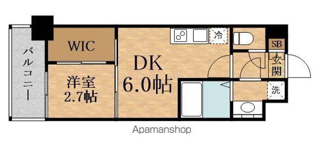 SERENITE SHINOSAKA ECLAT(1DK/7階)の間取り写真