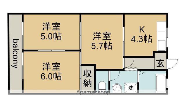 メゾン川口Ⅱ(3K/2階)の間取り写真