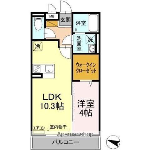 イデアル(1LDK/2階)の間取り写真