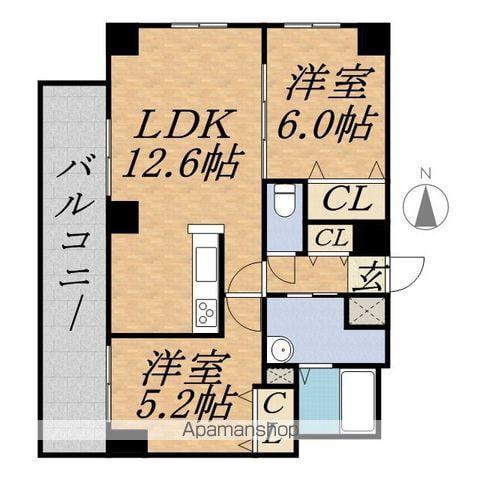 DOLCE山鼻(2LDK/2階)の間取り写真